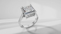 Anillo de compromiso con halo - Incluye archivo 3DM