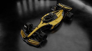 3D Mid Poly and Low Poly Generic Racing Car F1 03