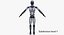 sci-fi male female robots 3D model