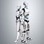 sci-fi male female robots 3D model