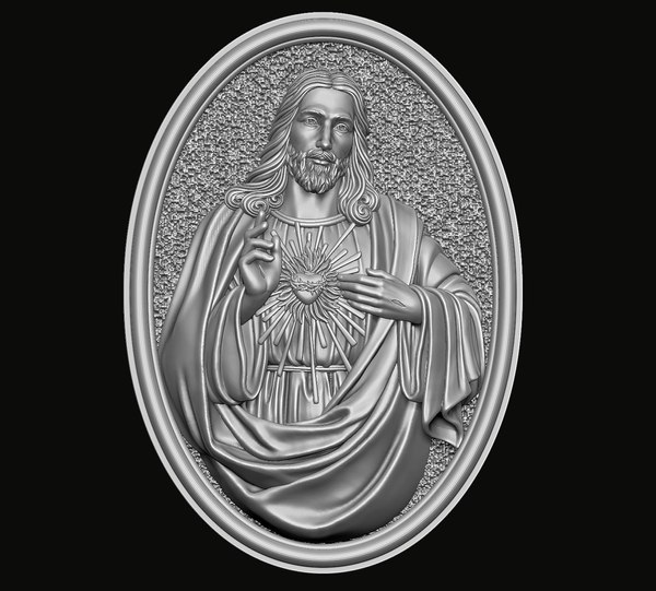 3D model JESUS WITH SACRED HEART PENDANT 3D PRINT MODEL - TurboSquid ...