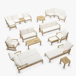 3d model ventura teak outdoor furniture