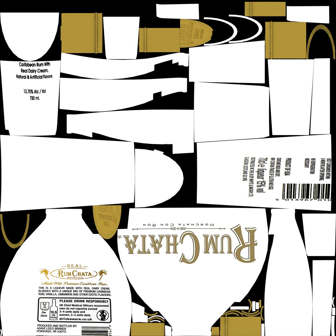 3D Rumchata Alcohol Bottle - TurboSquid 2398426