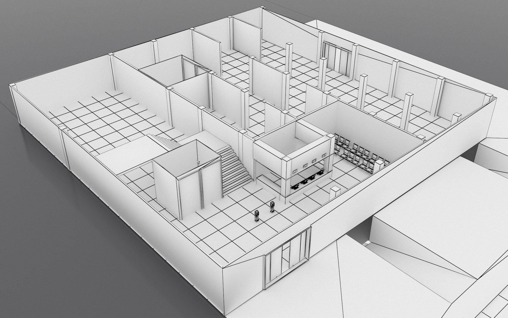 Hospital entrance floor model - TurboSquid 1571222