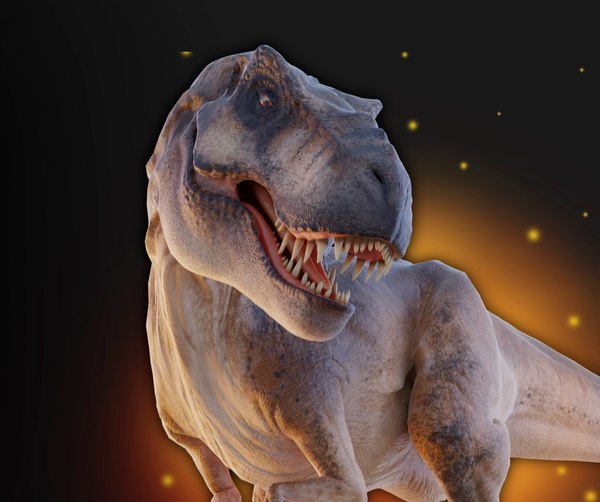 3D Jurassic Park Tyrannosaurus Rex Blender Low-poly model