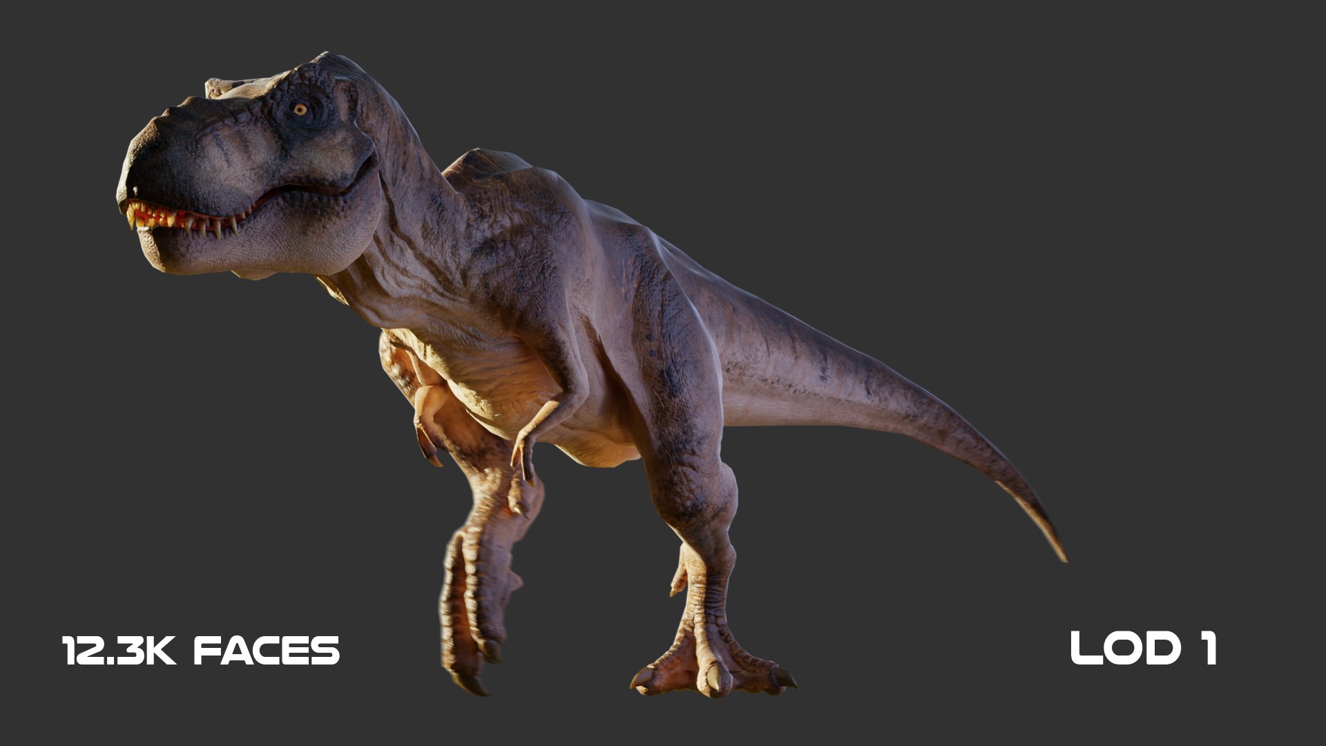 3d Jurassic Park Tyrannosaurus Rex Blender Low Poly Model Turbosquid 1726855 