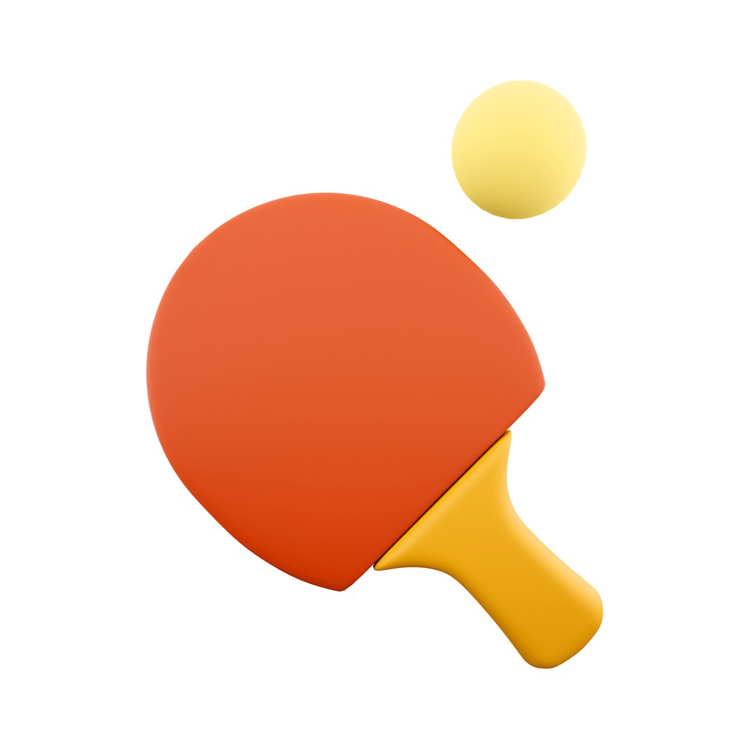 3D Red Racket For Table Tennis Icon Model - TurboSquid 2066458