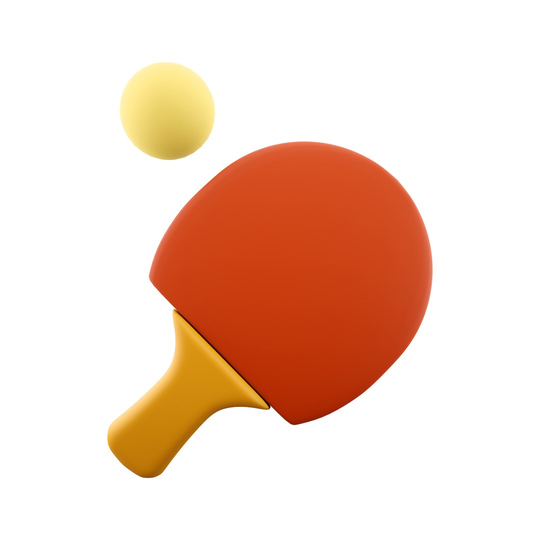 3D Red Racket For Table Tennis Icon Model - TurboSquid 2066458