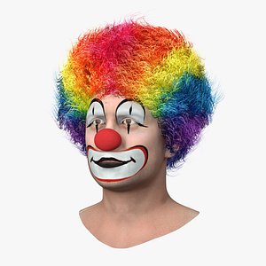 funny clown head fur 3D model