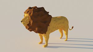 3D Lion Low Poly