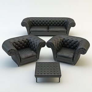 leather sofa chair 3d model