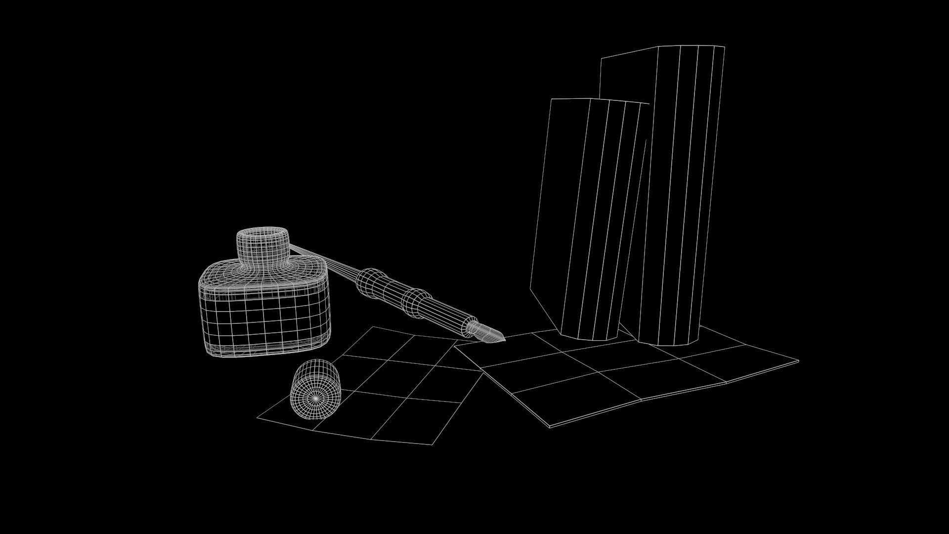 3D Books And Inkwell Model - TurboSquid 2039153