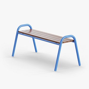 Bench Outdoor 01 Blue 3D model