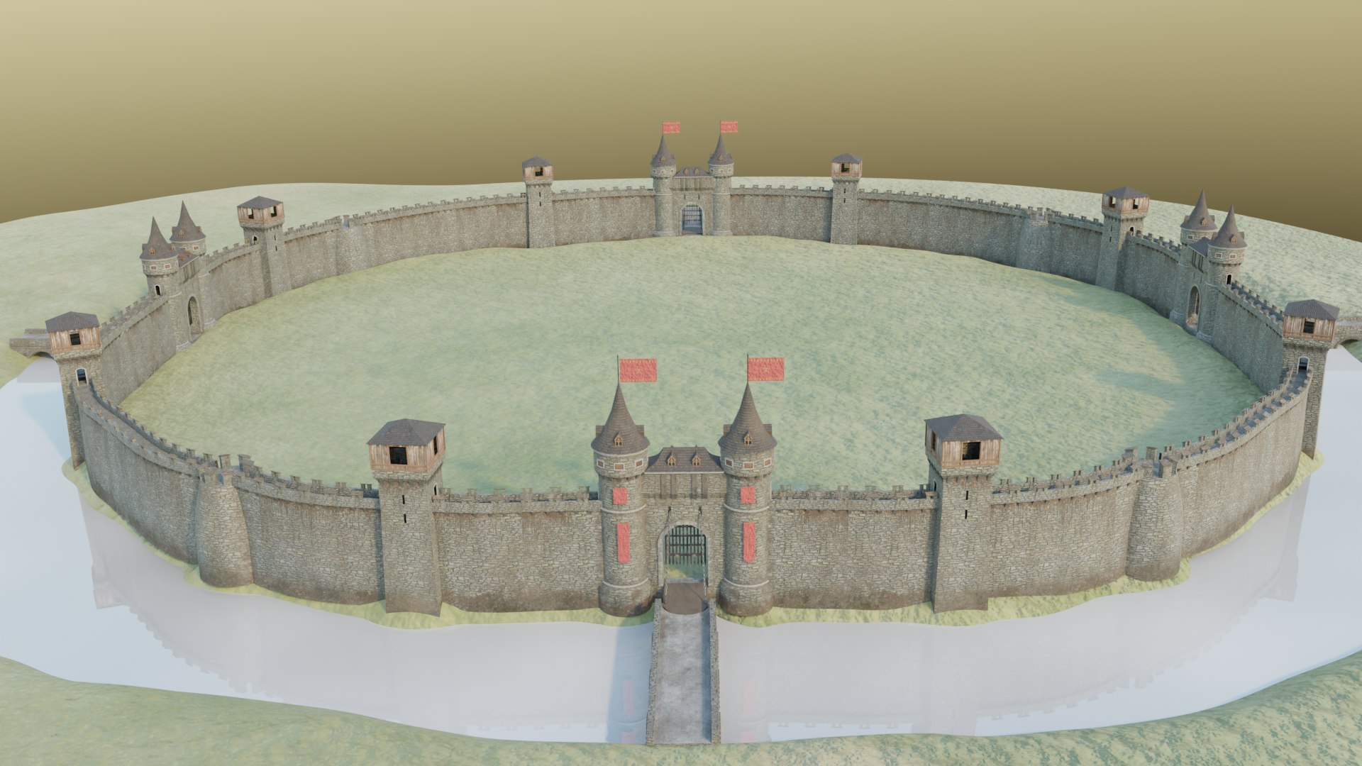 Medieval Castle Full 3D Model - TurboSquid 2146035