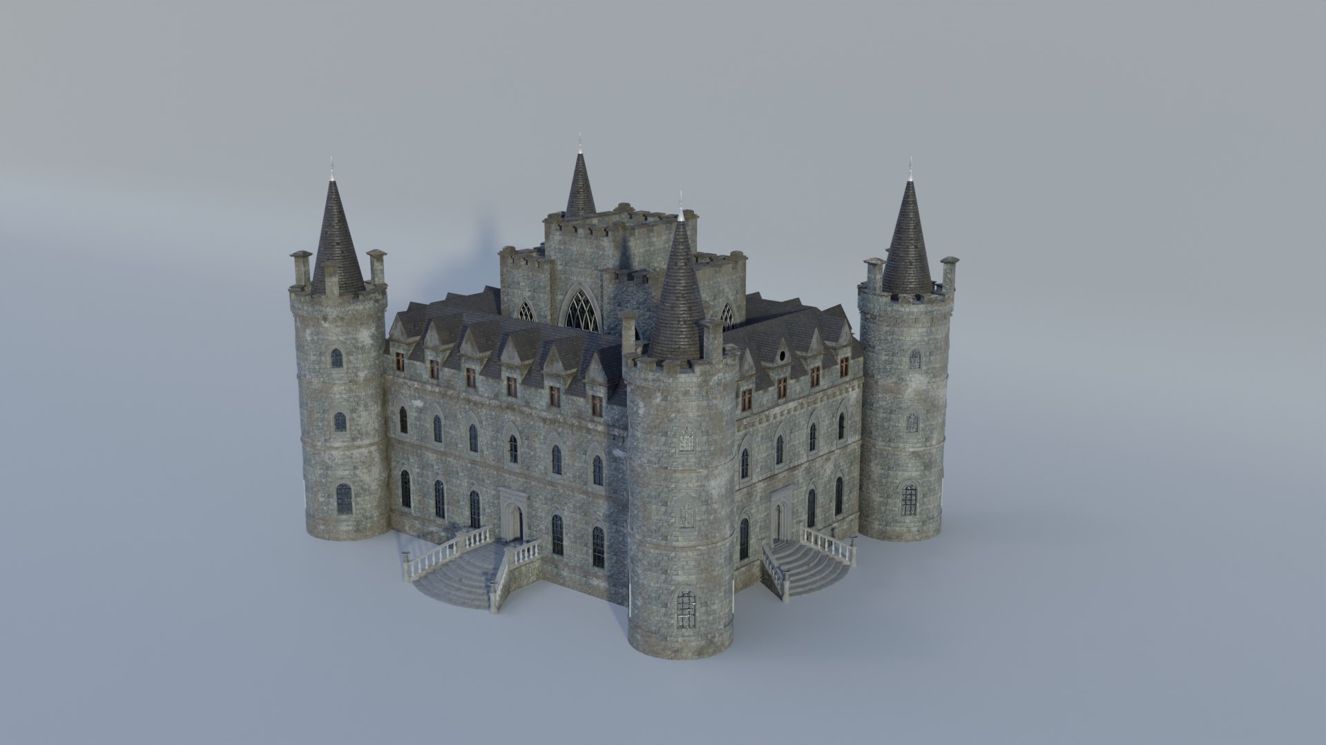 Medieval Castle Full 3D Model - TurboSquid 2146035