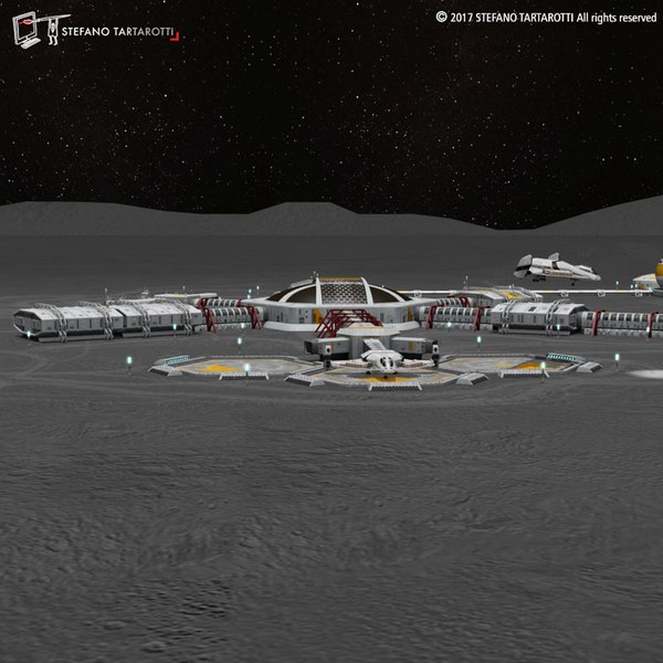 Sci-fi moon mars base 3D model - TurboSquid 1195394