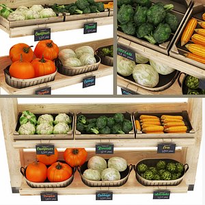 3D model green grocer stand 07