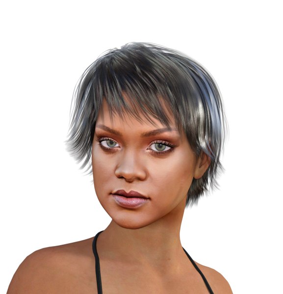 rihanna rigged 3D model