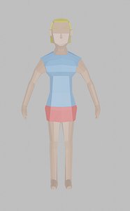 3D character woman rigged unity model