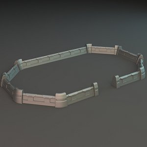 sci-fi fence 3d max