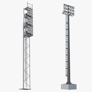Stadium Lights Collection 3D model