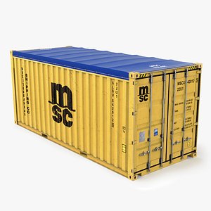 20feet MSC Open Top shipping Container 3D