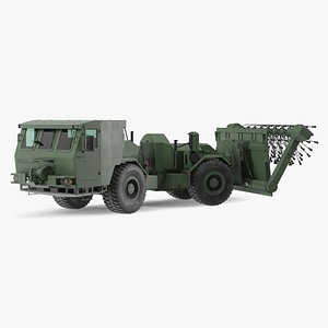 Used Khaki Mine Sweeper Vehicle Hydrema 910 Rigged 3D model