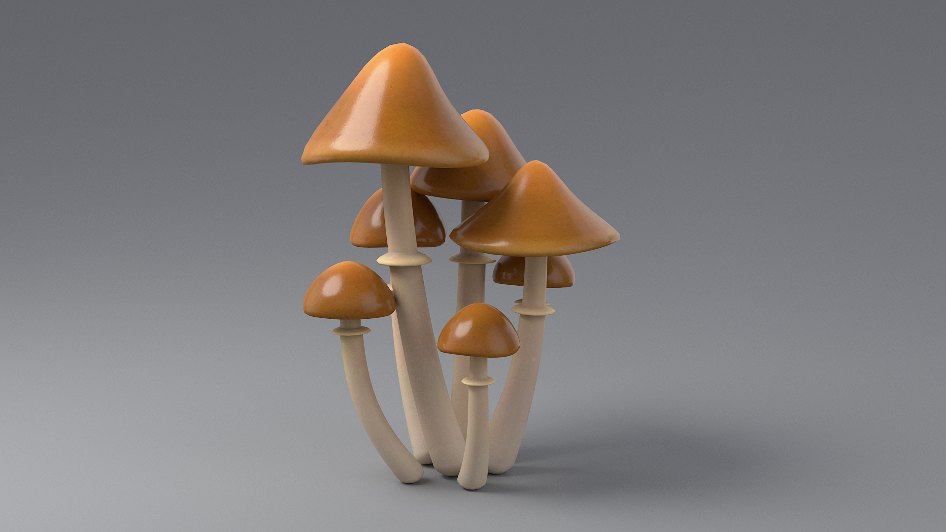 3D Cartoon Mushrooms 02 Model - TurboSquid 2055553
