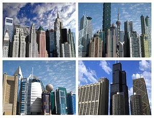 Skyscrapers from 4 famous places