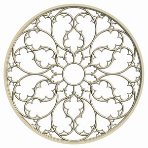 elegant gothic rose window 3d obj