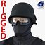SWAT Man Asian Rigged 2 para Cinema 4D Modelo 3D