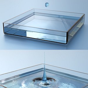 Liquid Drop Splash Simulation Animated For Blender