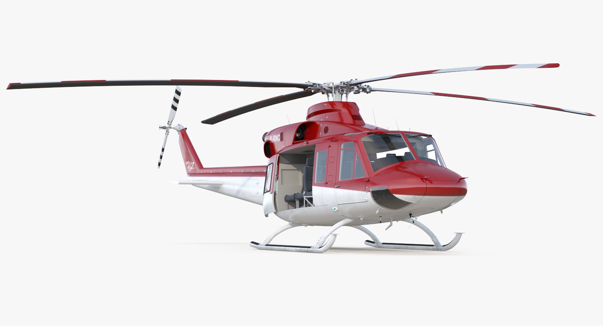Bell 412 Medical Helicopter Rigged 3D model preview