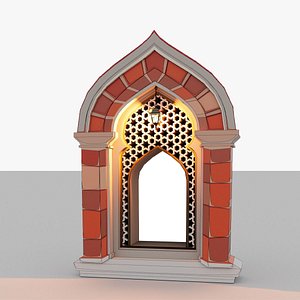Windows  OR gate of arabian castle or fortress interior model