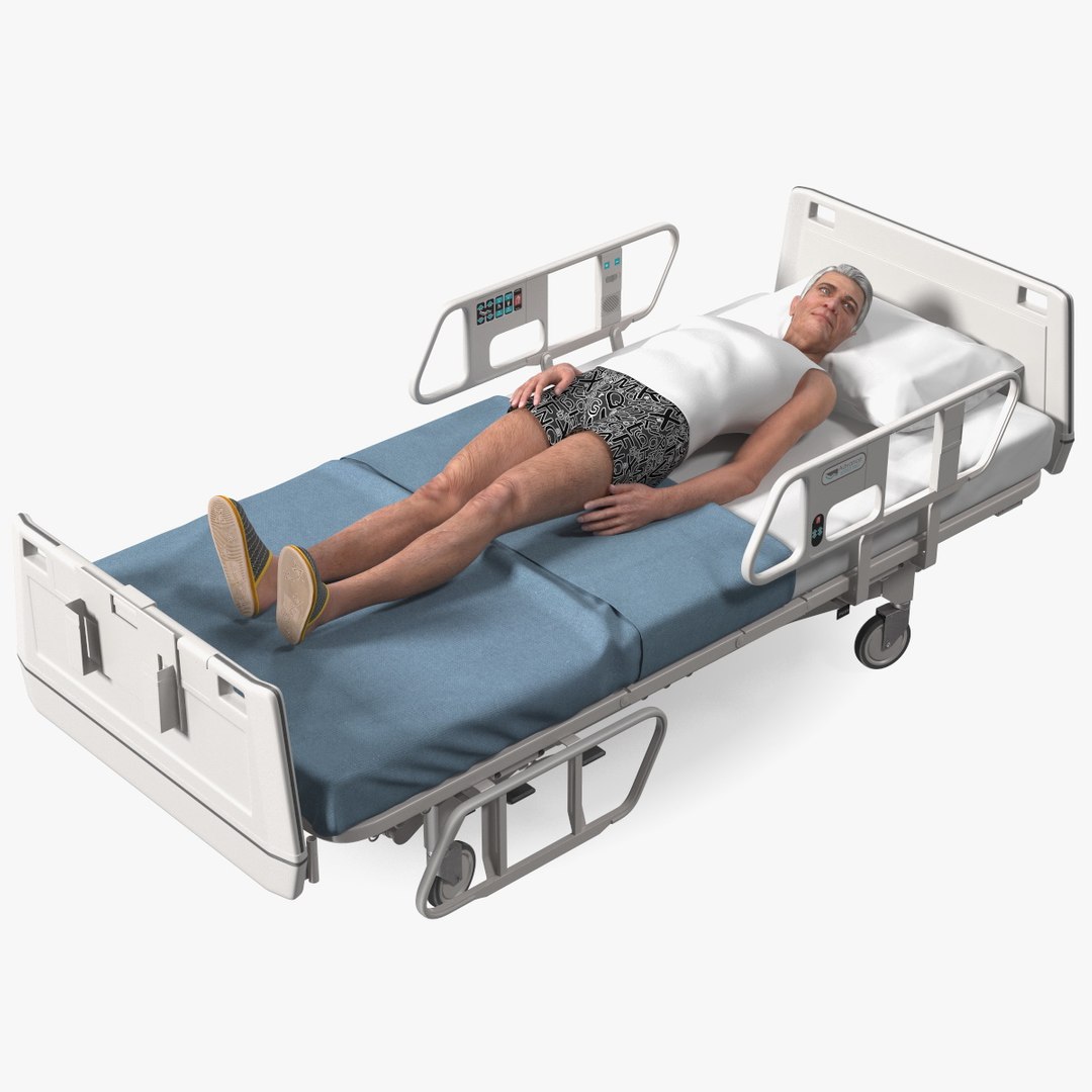 Patient on Hospital Bed 3D model preview