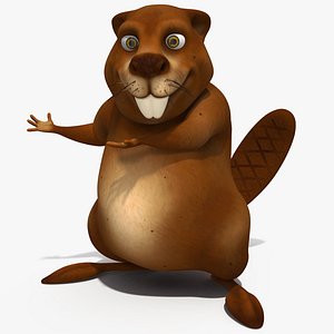 Cartoon Beaver Rigged for Cinema 4D 3D
