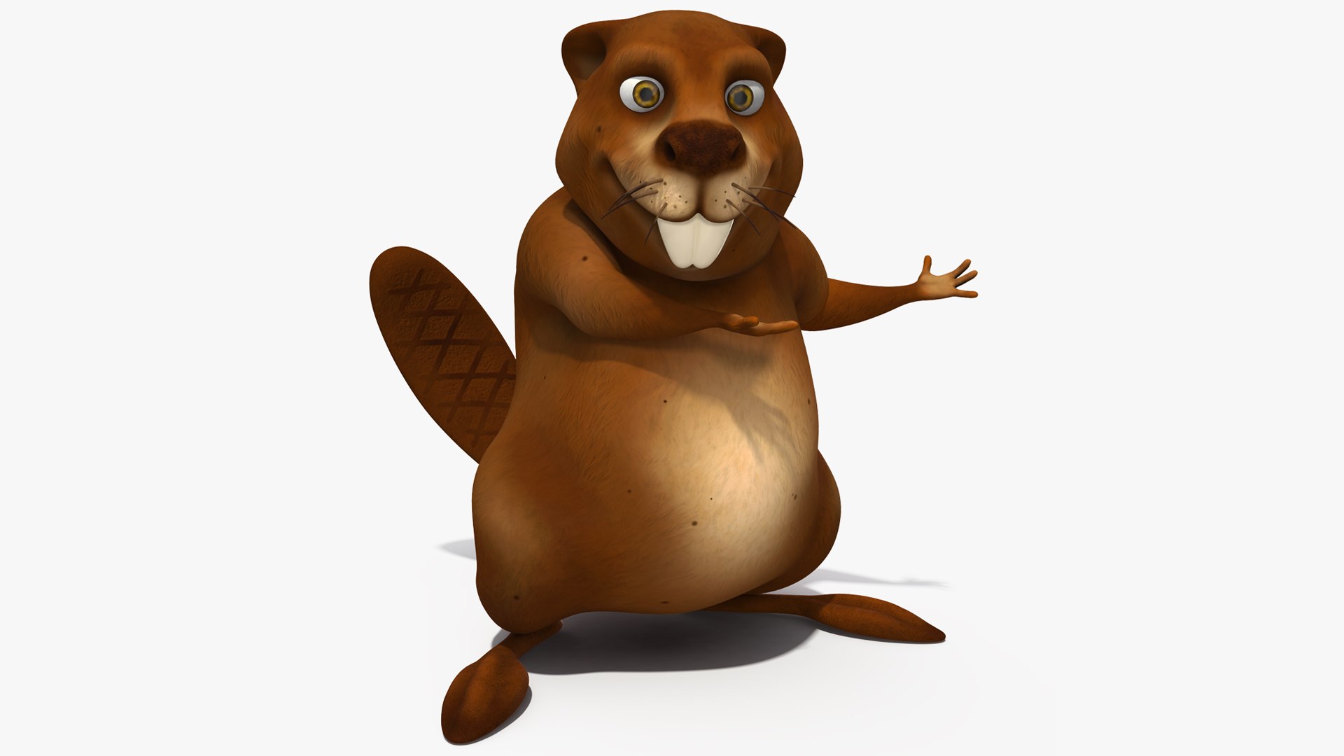 Cartoon Beaver Rigged for Cinema 4D 3D model preview