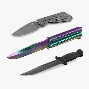 Combat Knives Collection 3D