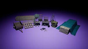 3D model Sawmill Assets