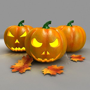 pumpkin autumn faces 3d max