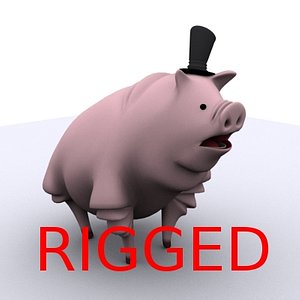 3dsmax toon pig character