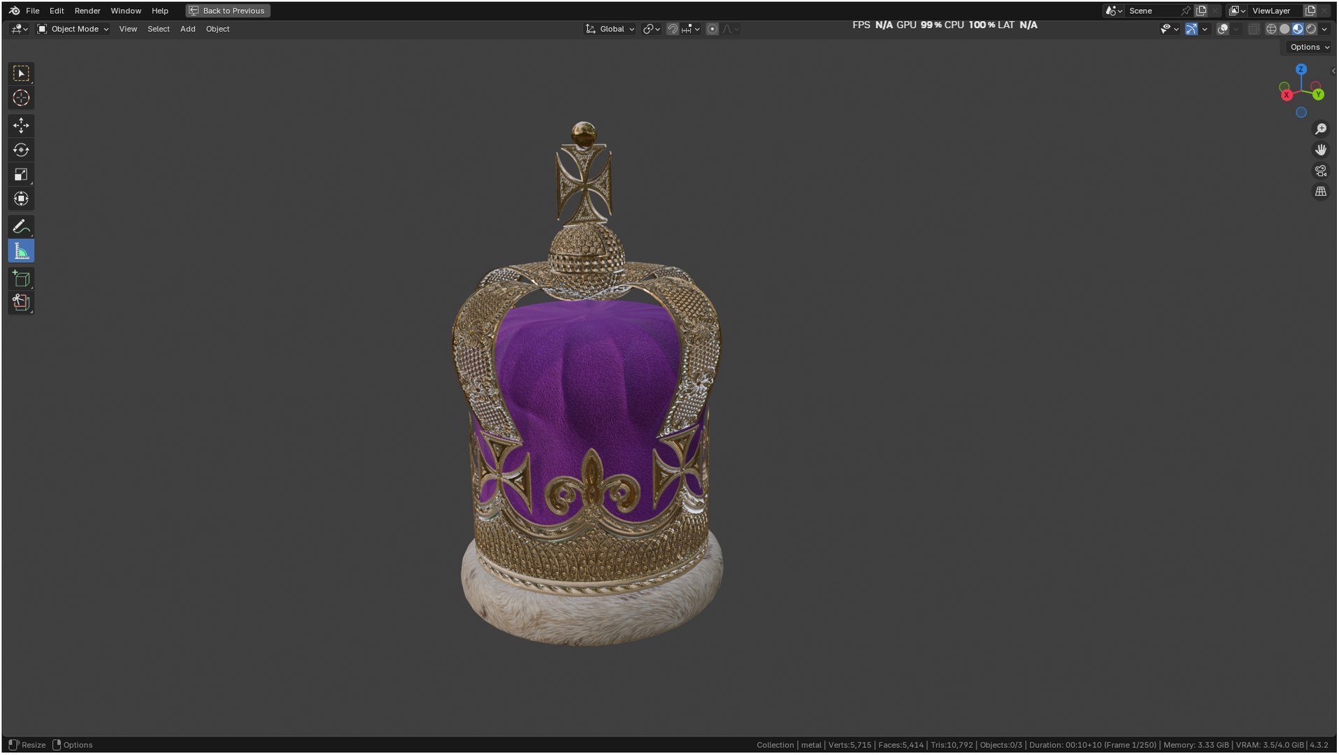 3D Crown https://p.turbosquid.com/ts-thumb/8y/Yk1uLU/5n/screenshot20250213170148/png/1739445384/1920x1080/fit_q87/0354cae91d2c1fcf30653cd4b4ffa62e1934a934/screenshot20250213170148.jpg