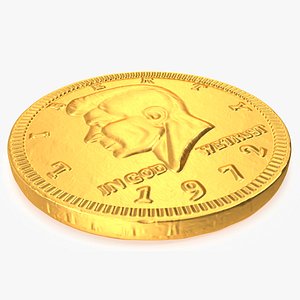 3D model Chocolate Half Dollar Gold Coin Foil Wrapper