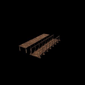 old wooden bridge 3D model 3D