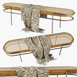 Rattan bench lounge