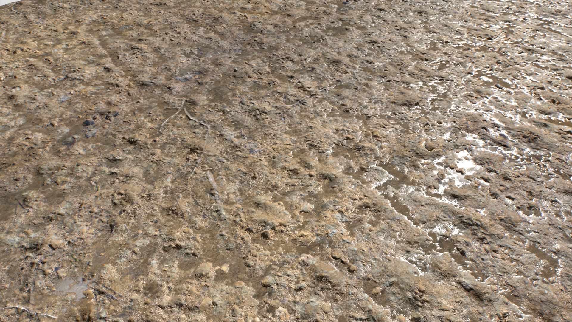 Muddy Terrain And Puddles 5 PBR 3D Model - TurboSquid 2429649