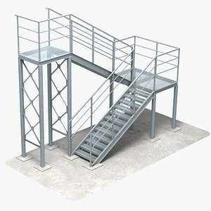 industrial stair 3 3D model