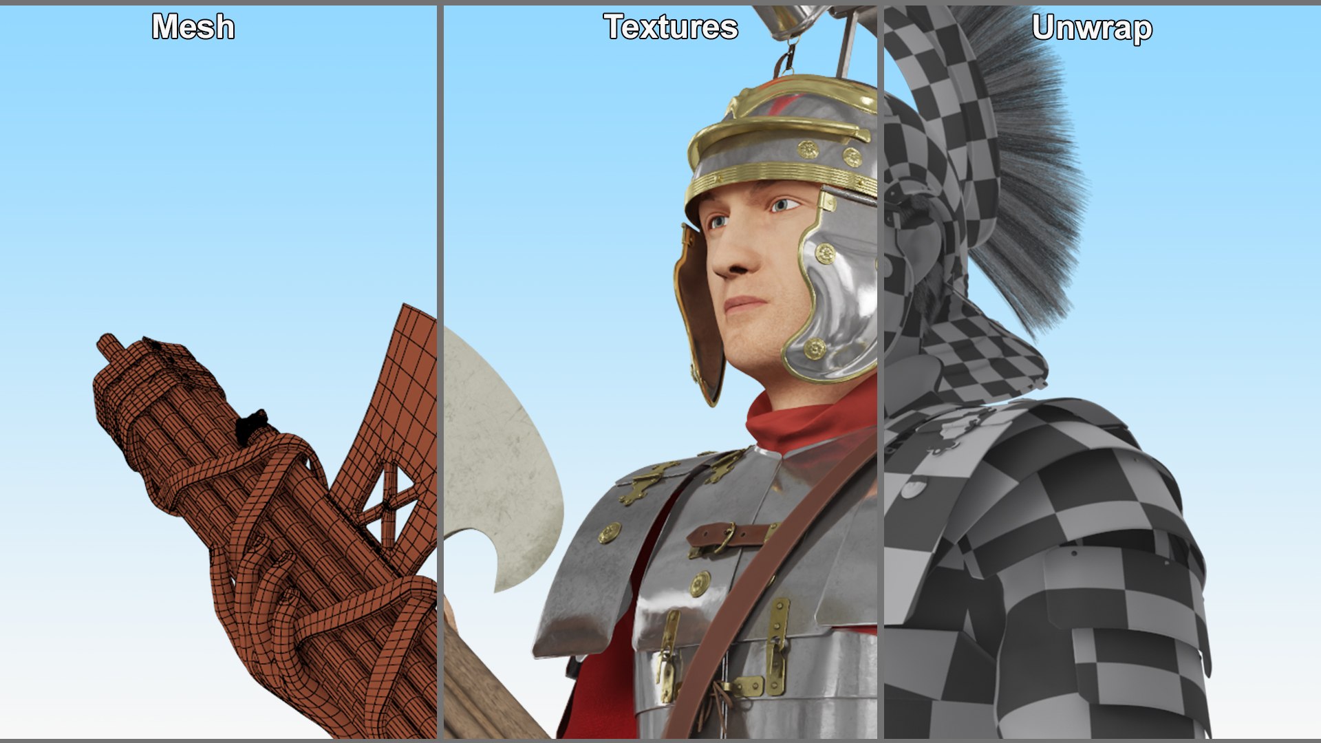 Roman Warrior Holding Fasces Symbol Fur 3D Model - TurboSquid 2423104