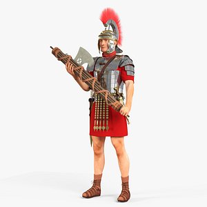 Roman Warrior Holding Fasces Symbol Fur