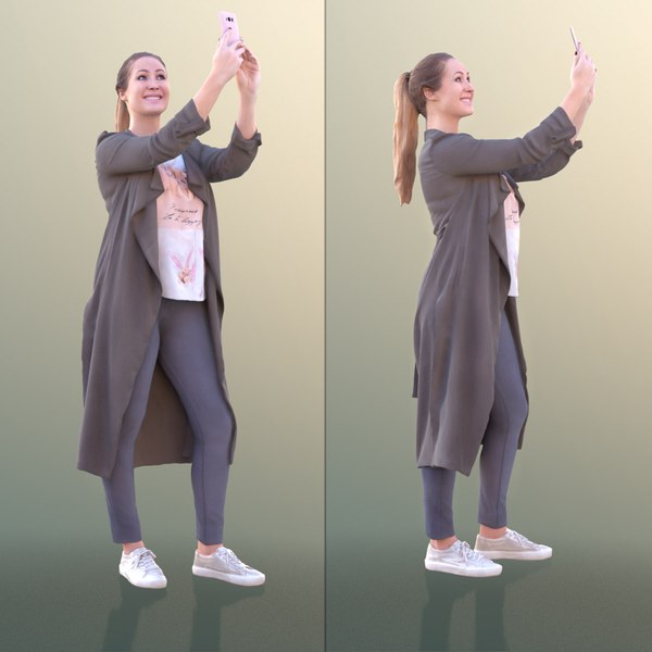 10299 Rocio - Casual Woman Standing Taking A Photo 3D model
